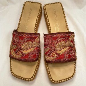 Brocade Espadrille Slides
